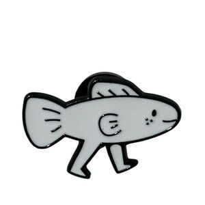 ENAMEL PIN FISH WITH LEGS NEW